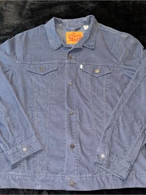 Levi’s Corduroy Trucker Jacket XXL Blue Workwear Denim Style Levi Strauss Coat